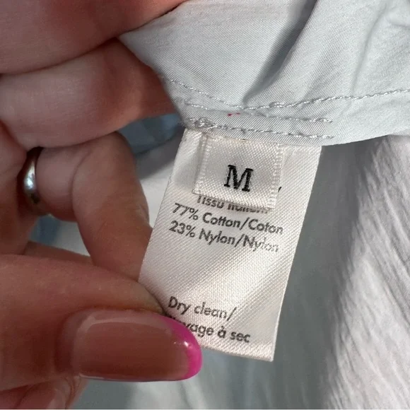 CO Rolled Tab Long Sleeve Oversied Button Down Shirt Blouse Top Size Medium - Picture 6 of 9